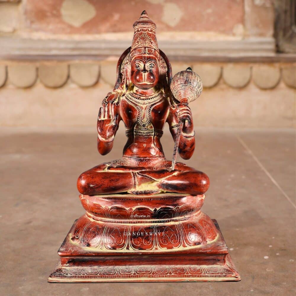 Red Brass Hanuman Statue