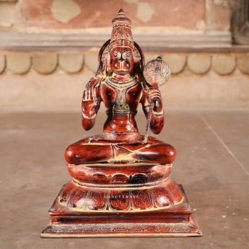 Red Brass Hanuman Statue