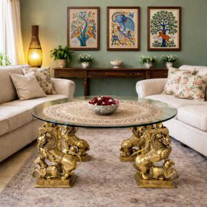 Artistic Mythical Yali Brass Table Stand ( set of 4 legs)