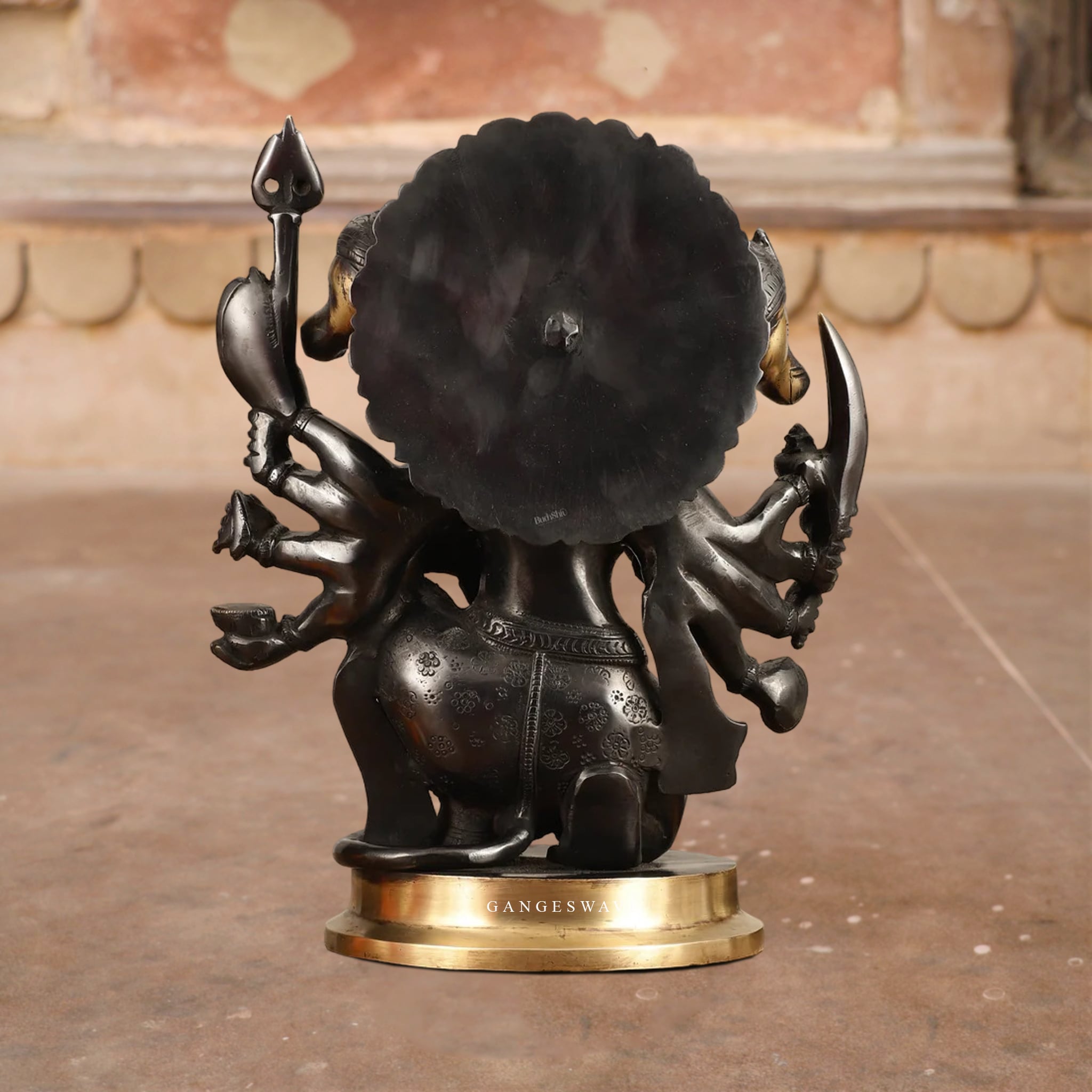 11 inch Brass Black Panchmukhi Hanuman - Image 2