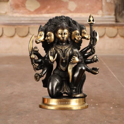 Black Brass Panchmukhi Hanuman Statue