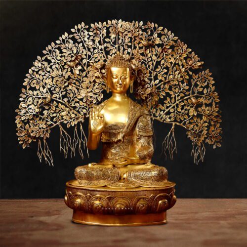 42" Superfine Brass Buddha with Tree