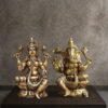 8" Brass Lakshmi Ganesh Statue