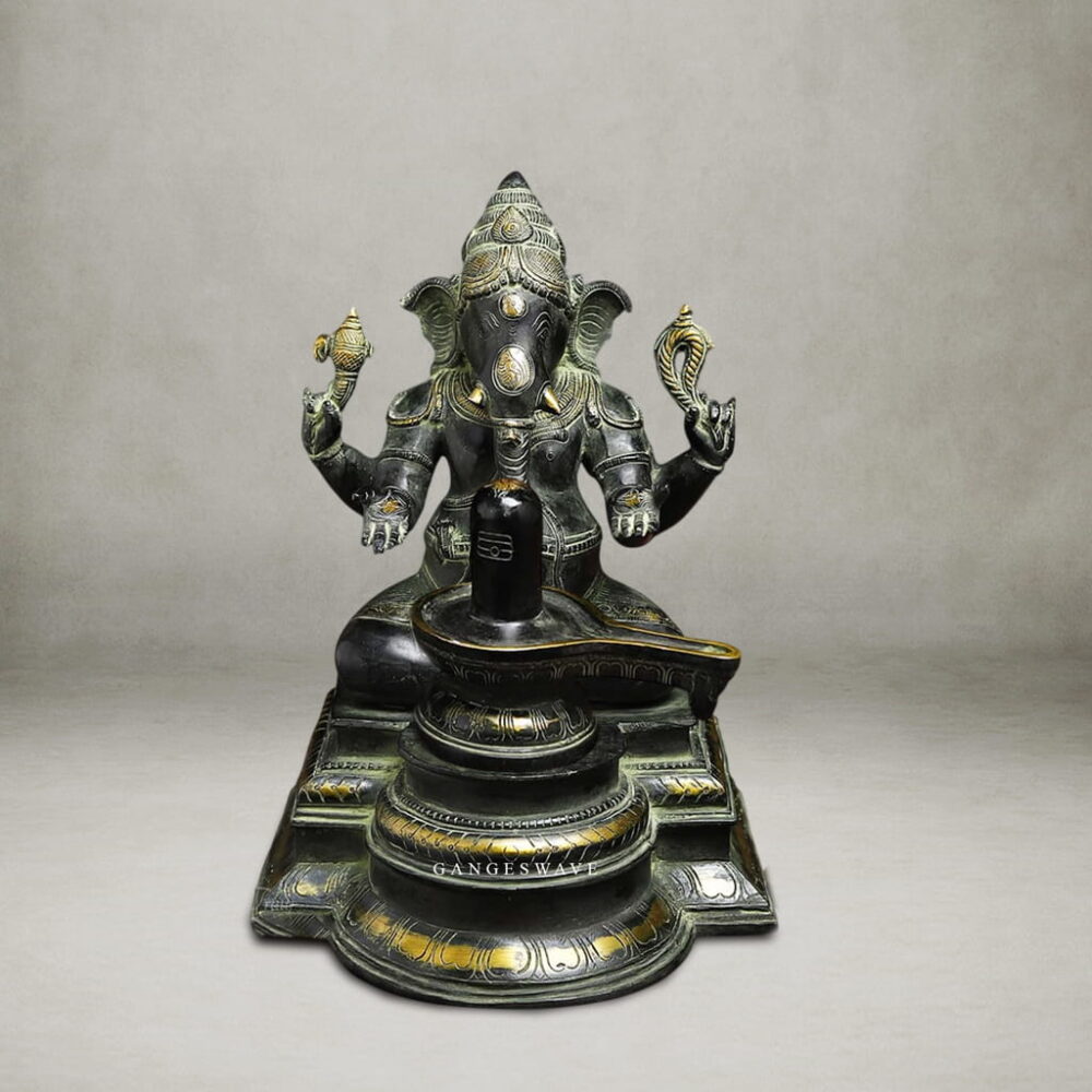Ganapati with ShivLingam Statue