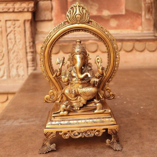 Brass Ganesha Statue with frame