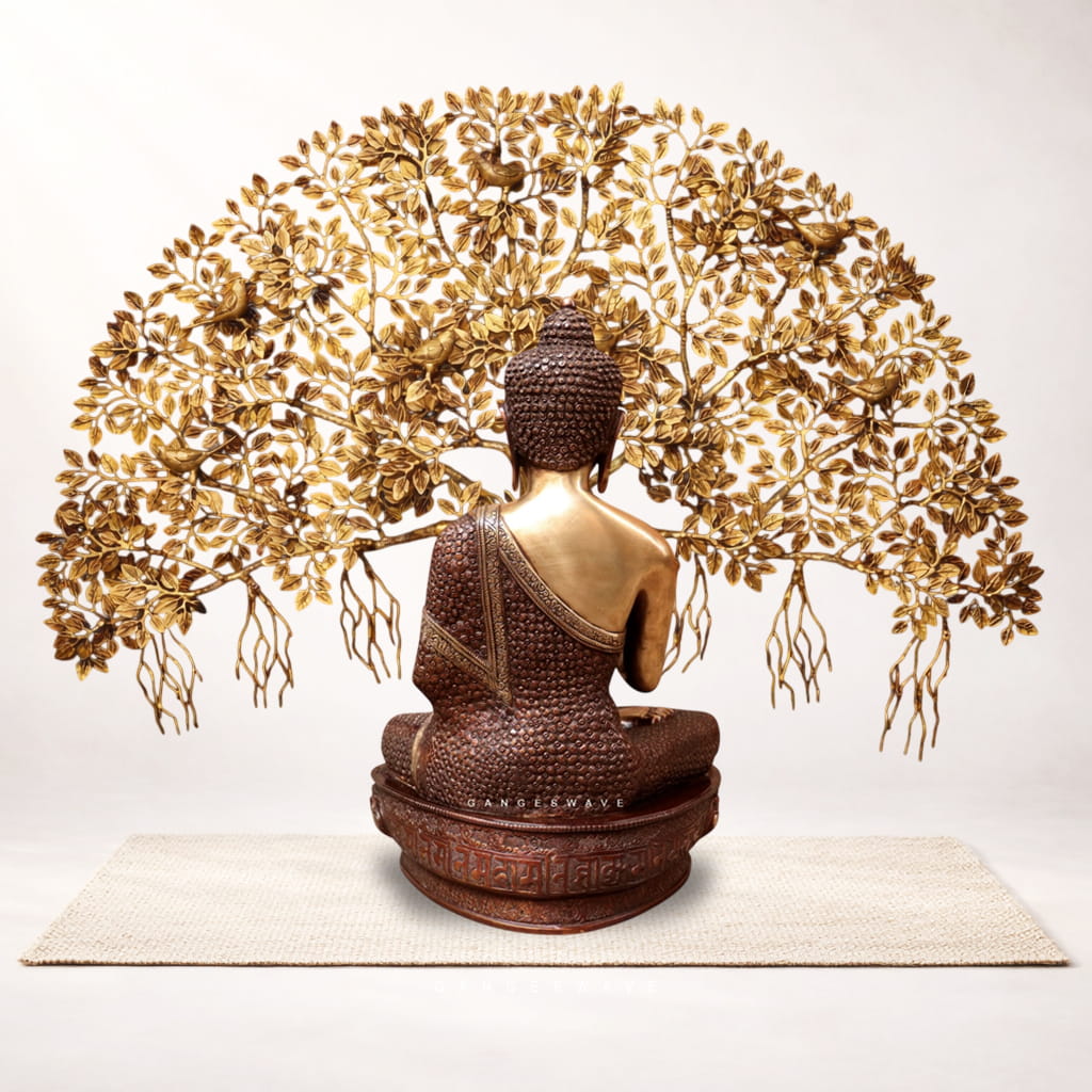 42" Superfine Brass Buddha with Tree - Image 7