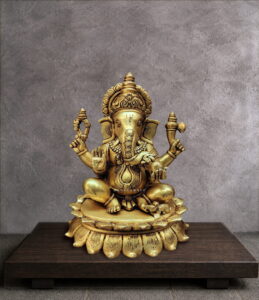 11.5" Superfine Brass Ganesha Statue