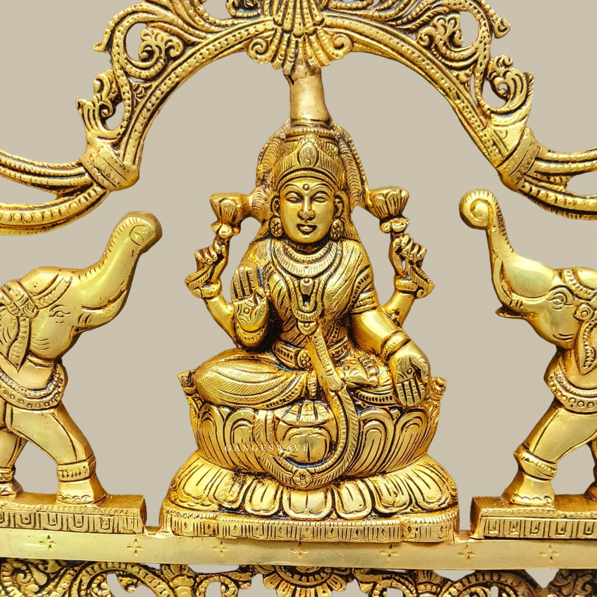 Gaja Lakshmi Brass Wall Hanging - Image 2