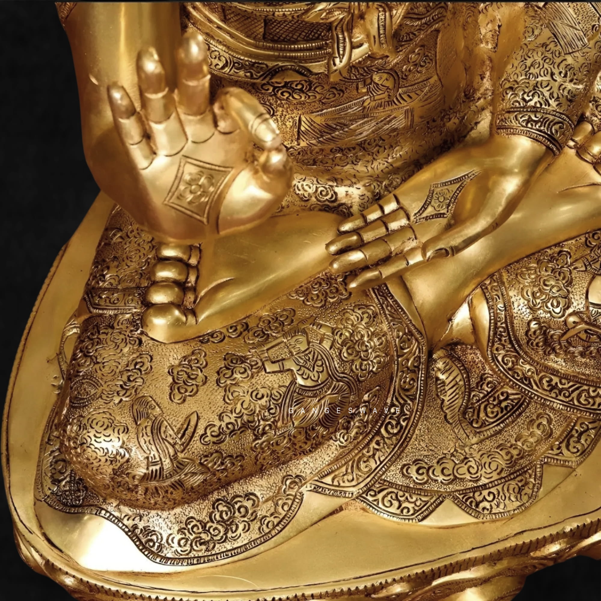 42" Superfine Brass Buddha with Tree - Image 3