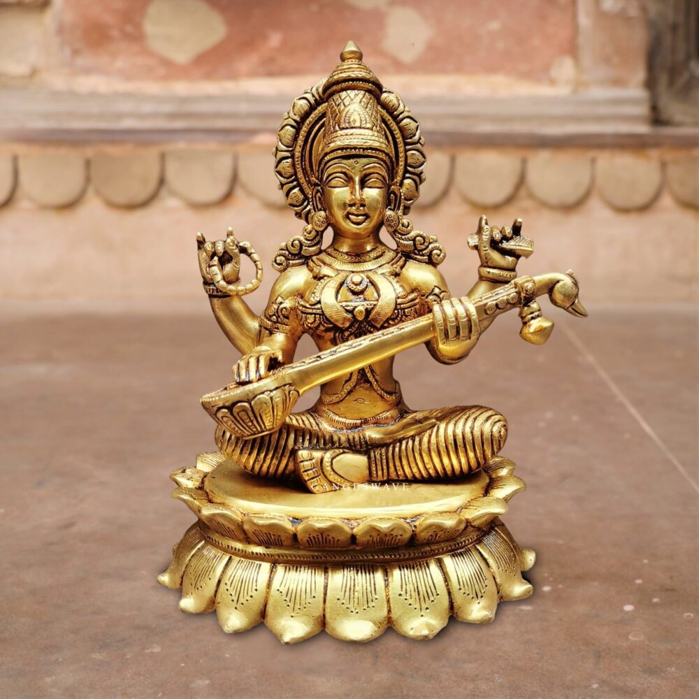 Brass Saraswati Statue