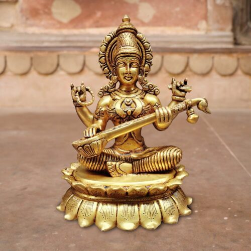 Brass Saraswati Statue