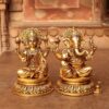 8" small Lakshmi ganesh brass statue