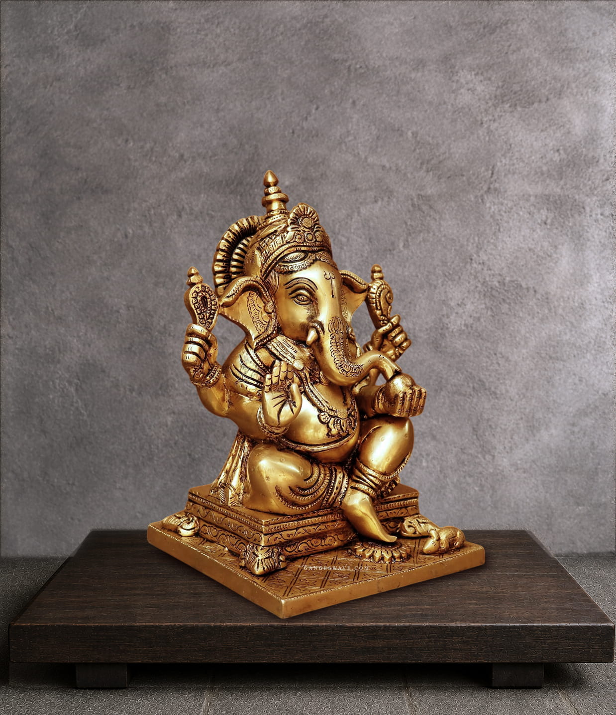 10" Brass Ganesh Murti - Image 2