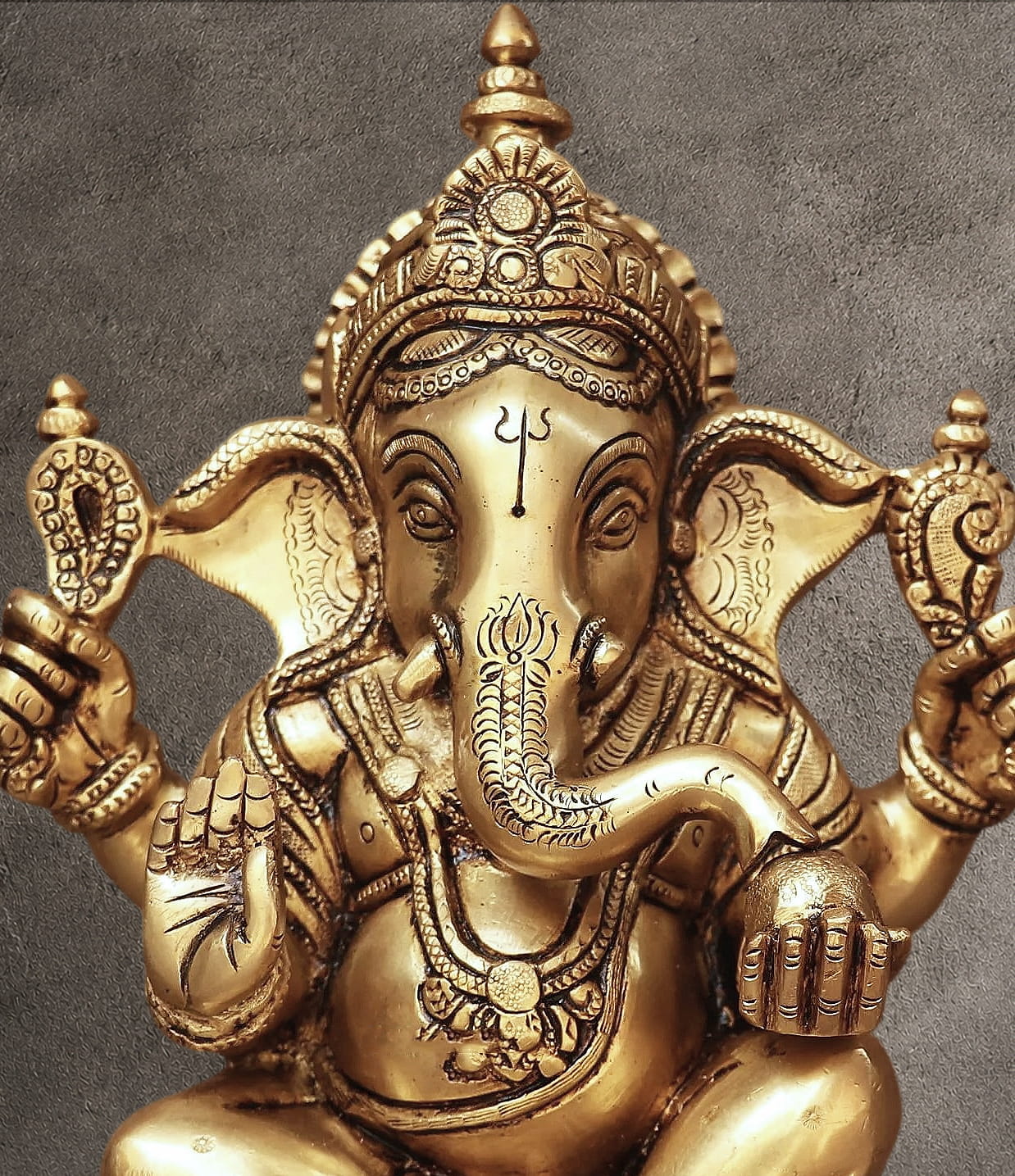 10" Brass Ganesh Murti - Image 5