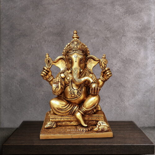 10" Brass Ganesh Murti