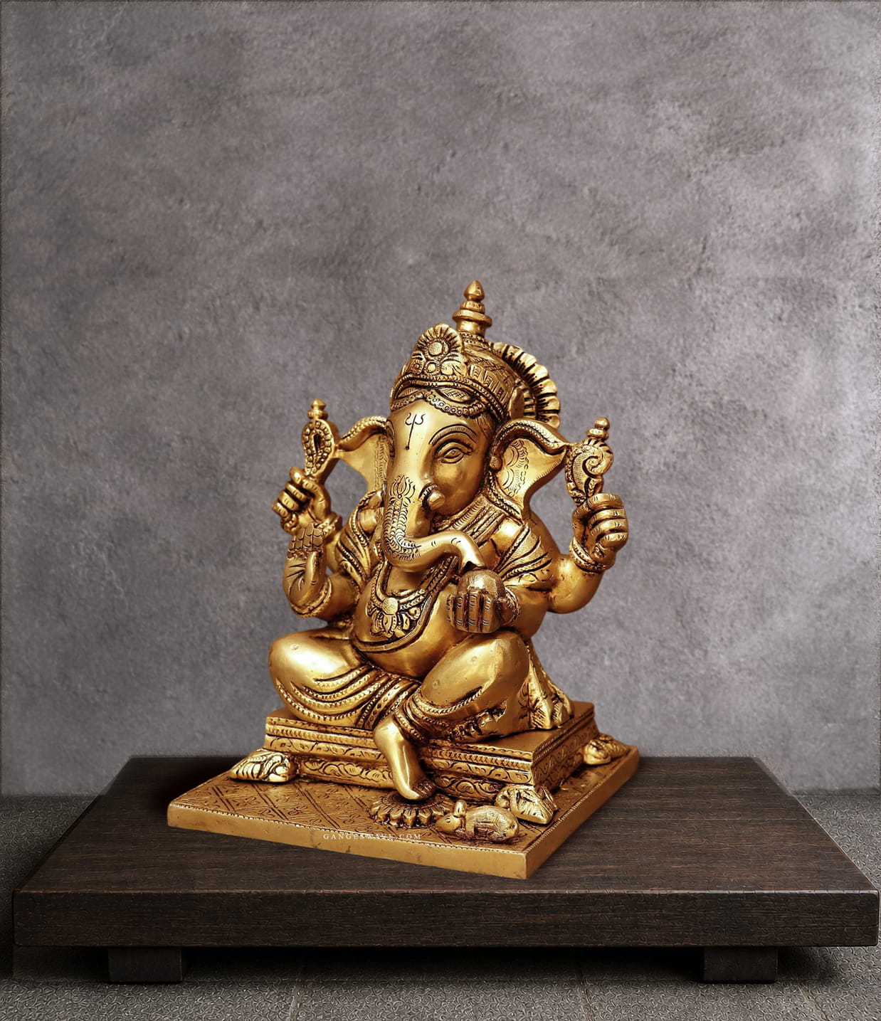 10" Brass Ganesh Murti - Image 4