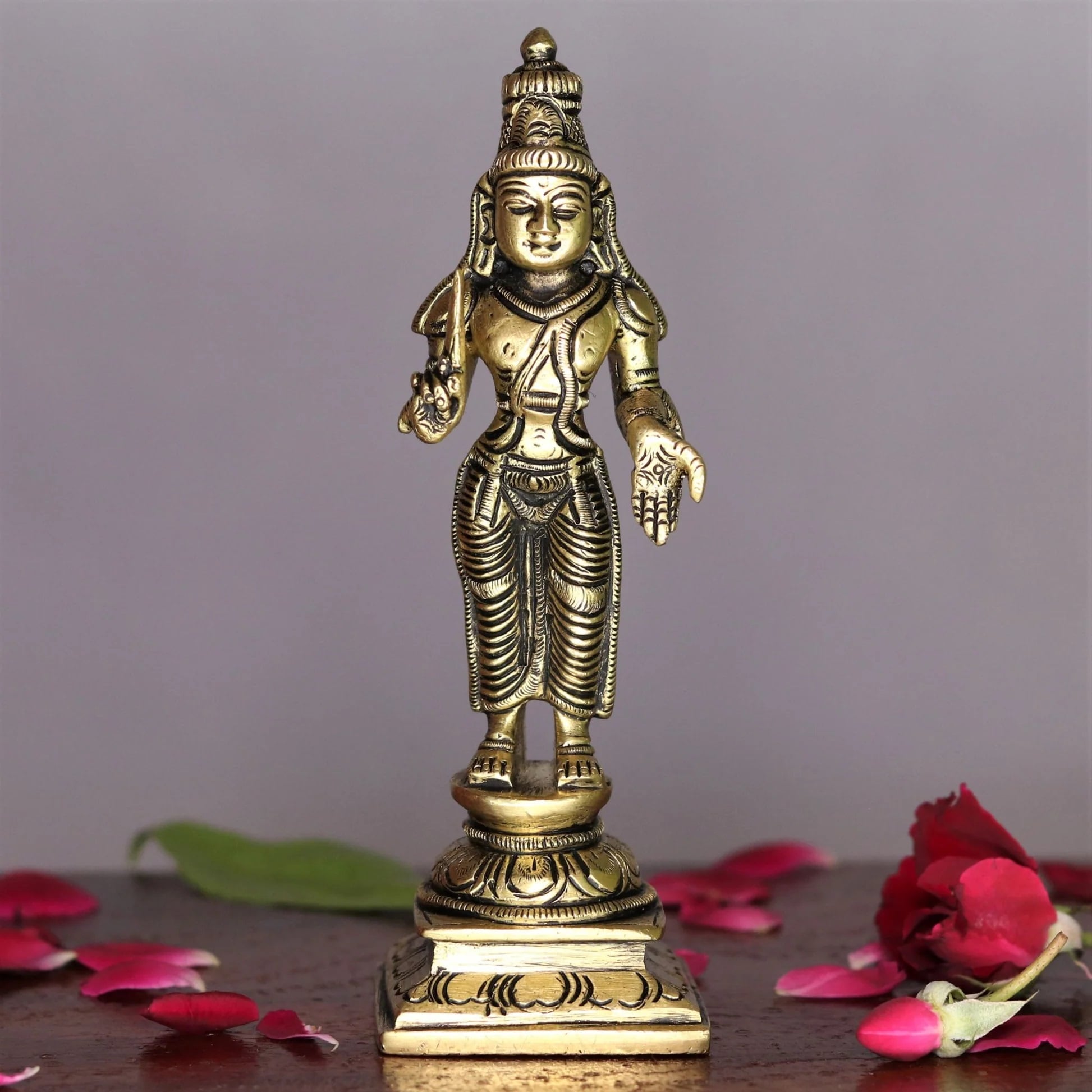 6" Lord Vishnu Dash Avtar Brass Statue - Image 8