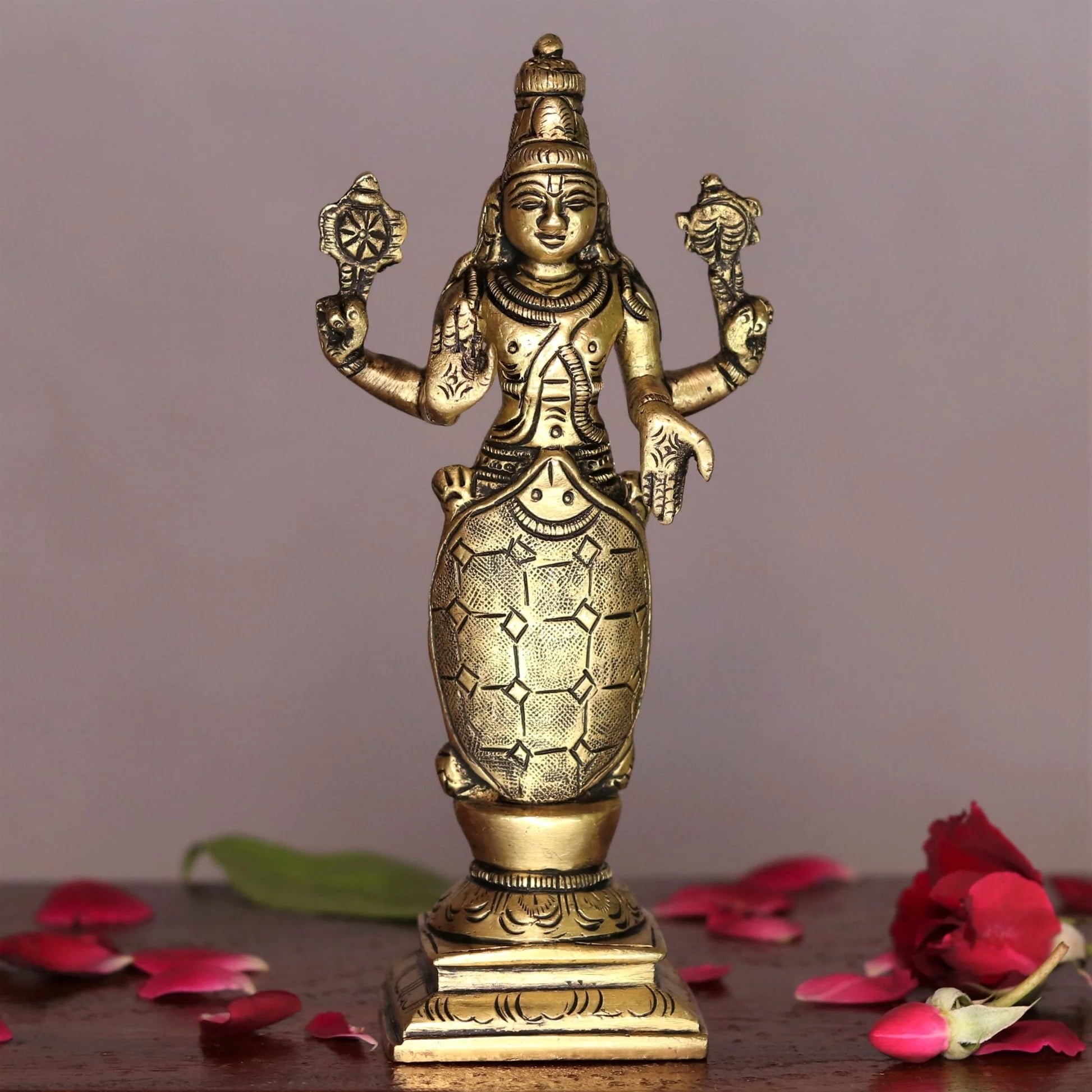 6" Lord Vishnu Dash Avtar Brass Statue - Image 6