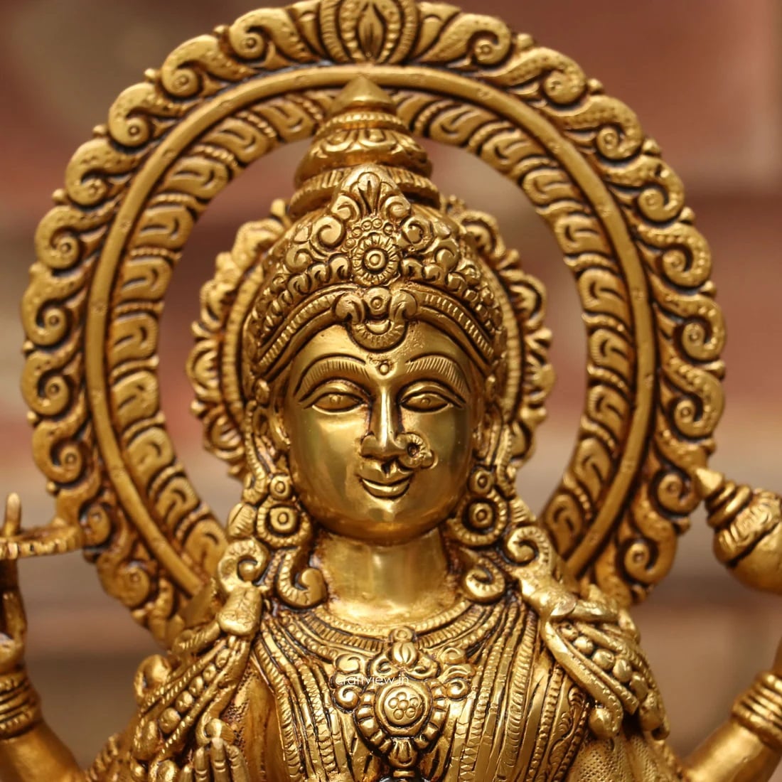 17" Superfine Ma Sherawali (Durga) Brass Statue - Image 2