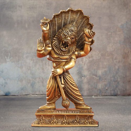Brass Narsimha Statue