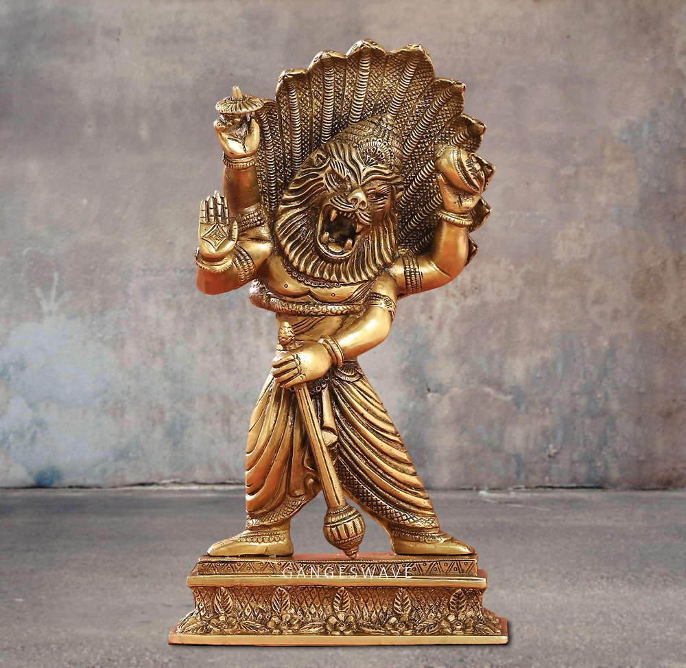Brass Narsimha Statue