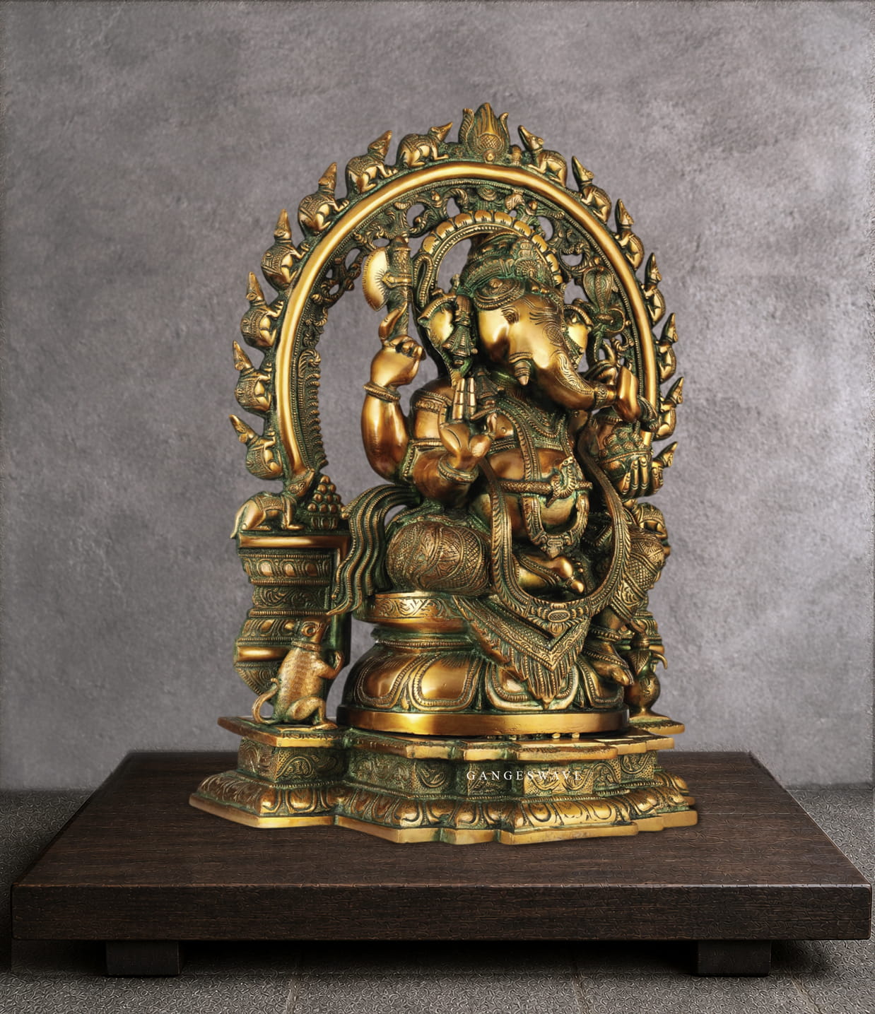 Exquisite Ganesh Statue with mushak Pravhabali - 18.5 inches - Image 2
