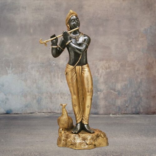 Black Krishna Brass Statue