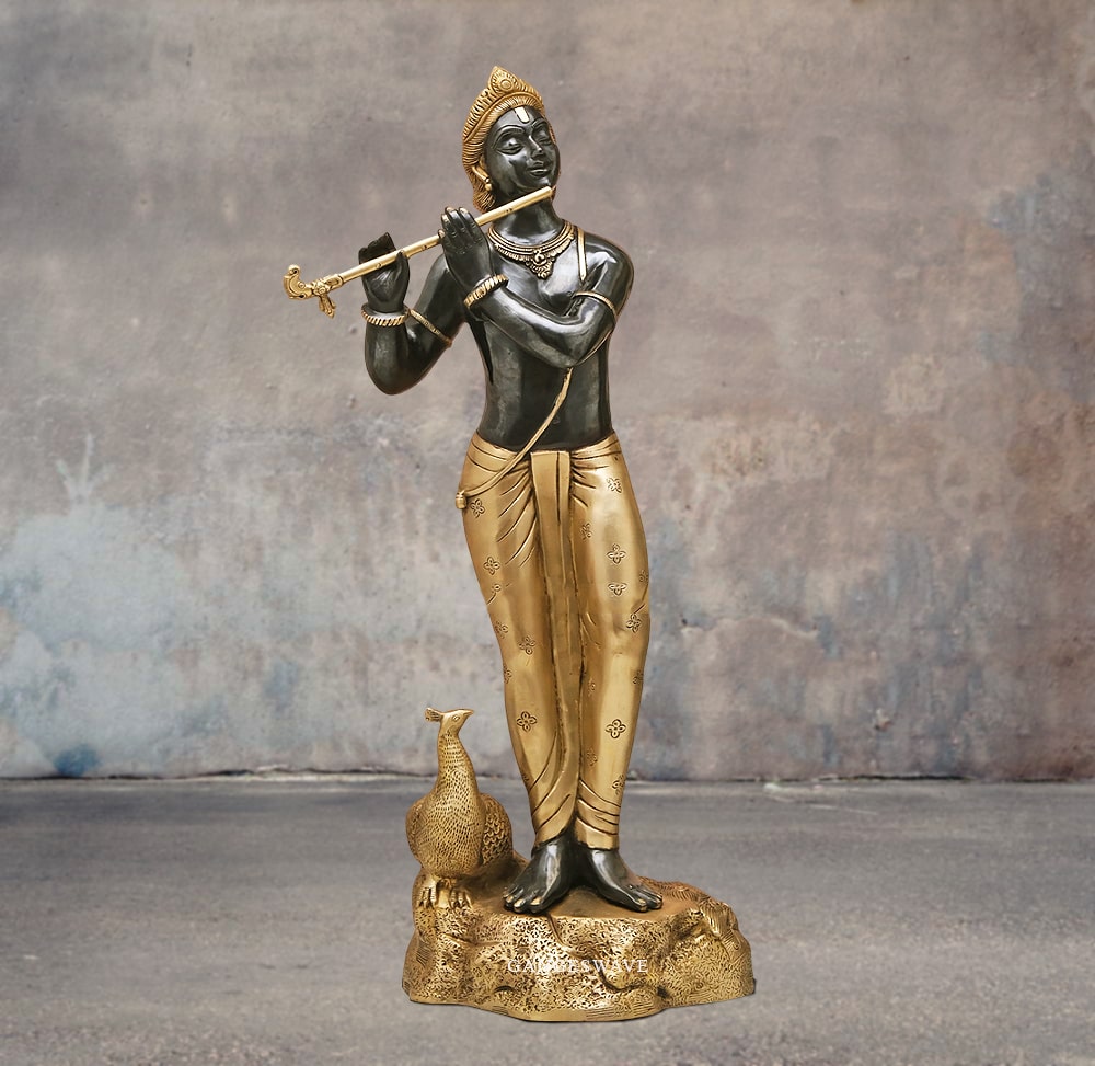 Black Krishna Brass Statue