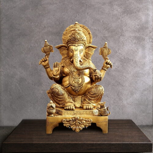 Ganesh Brass Murti - 11 inch