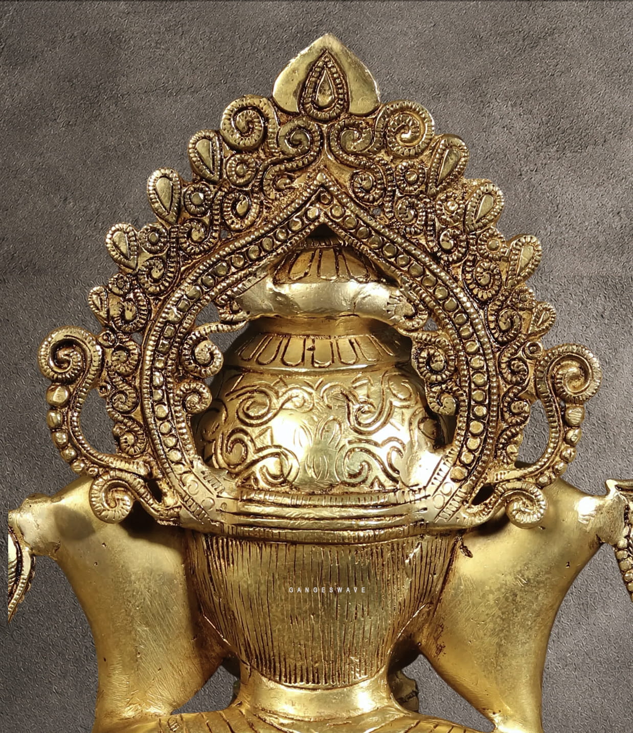 Ganesh Brass Murti Sitting on Lotus - 21 inches - Image 6