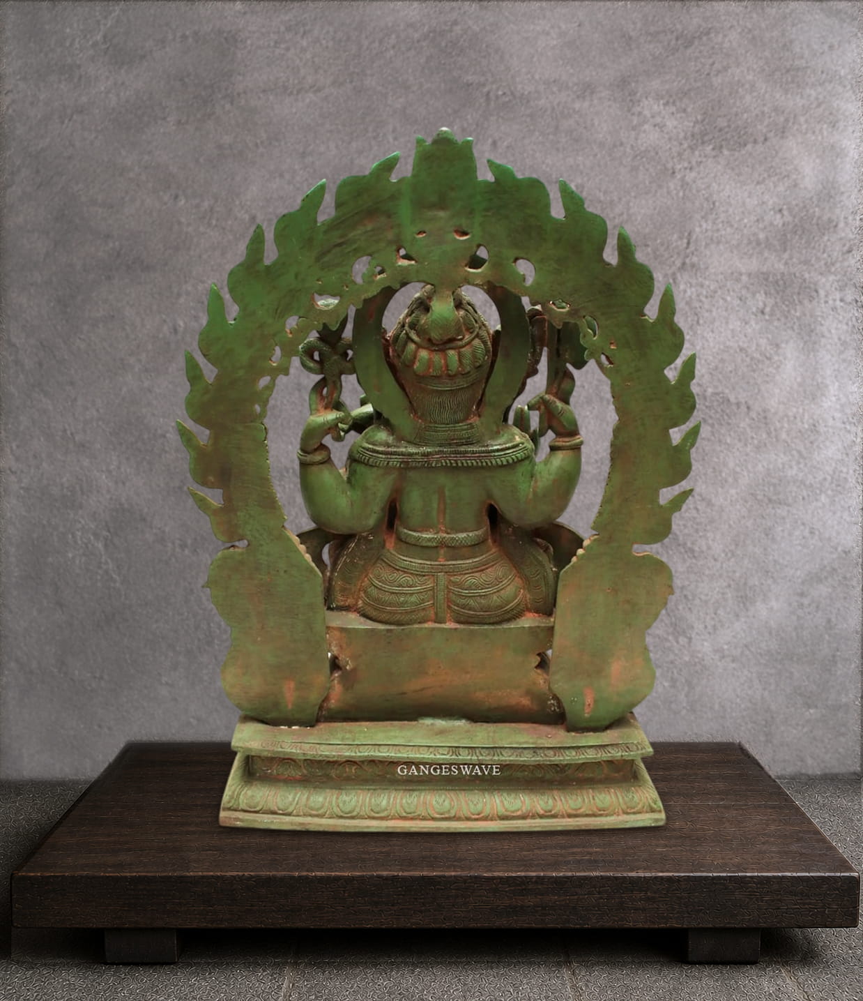 Exquisite Vintage Finished Ganesh Statue with mushak Pravhabali - 18.5 inches - Image 3