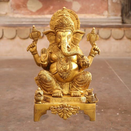 Sitting Brass Ganesh Statues
