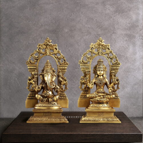 Laksmi Ganesh Brass Statue - 13 inches