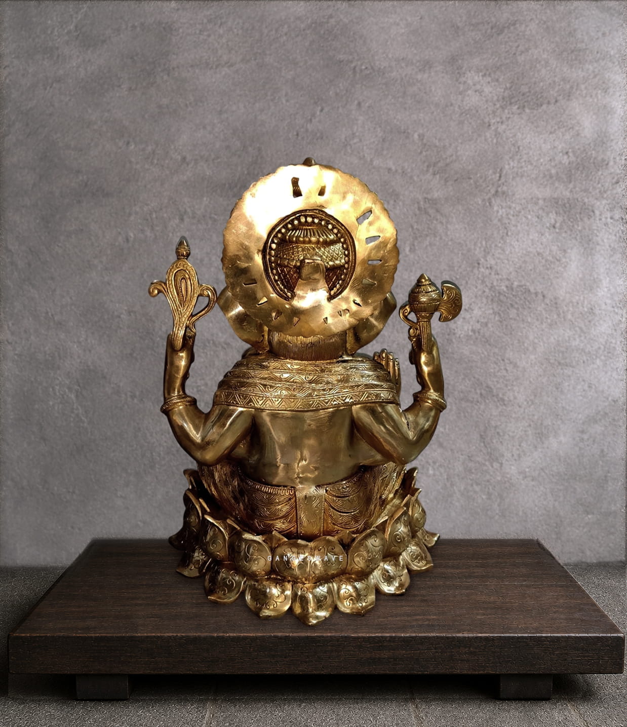 Sidhi Vinayak Ganesh Brass Statue Large on Lotus- 22 inches - Image 5