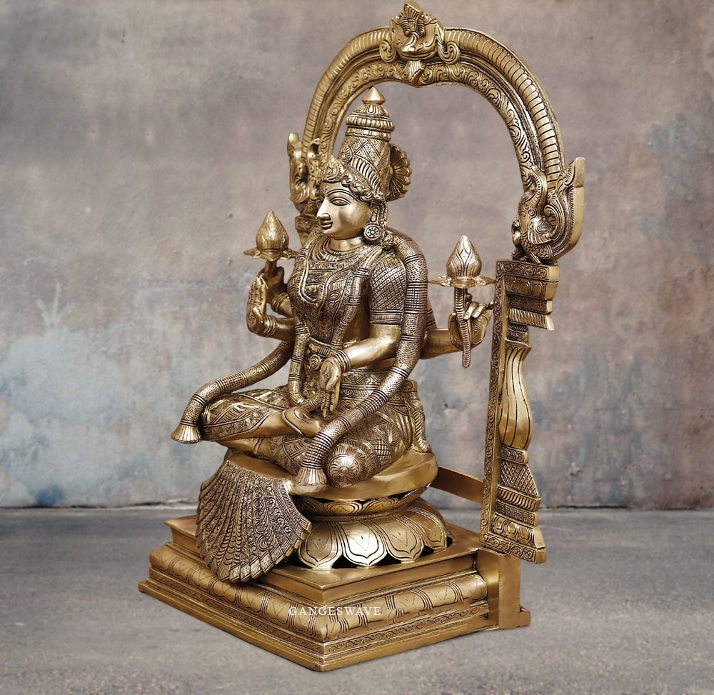 Rare Lakshmi Brass Statue