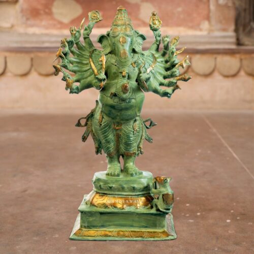 Vintage Finished Brass Ganesh Statue