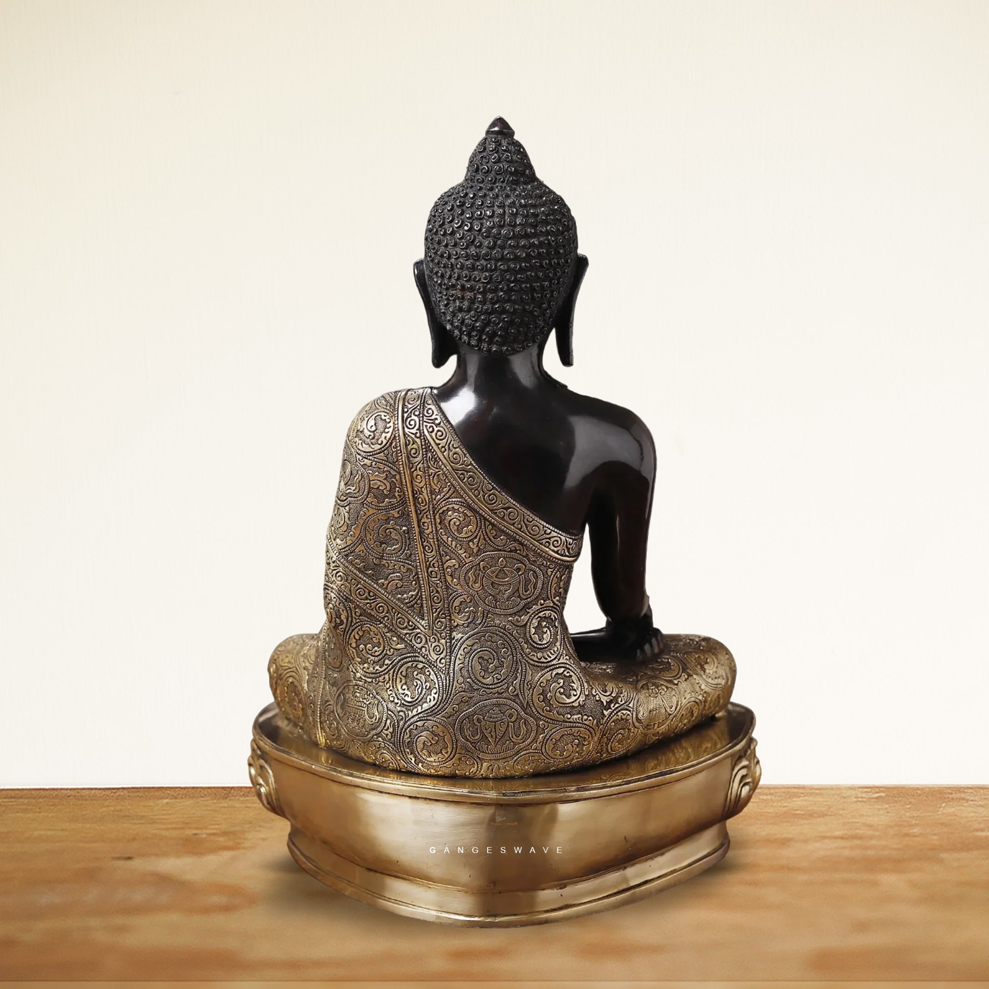 Superfine Brass Buddha Statue in Black and Gold - 22 inches - Image 4