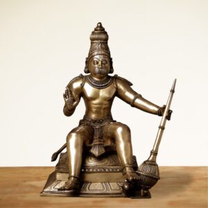 Brass Antique Finished Sitting Hanuman Statue