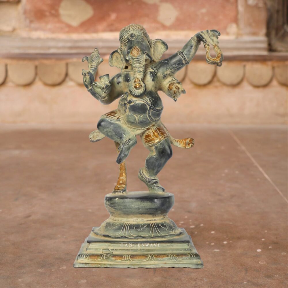 Vintage finished Dancing Ganesh Statue