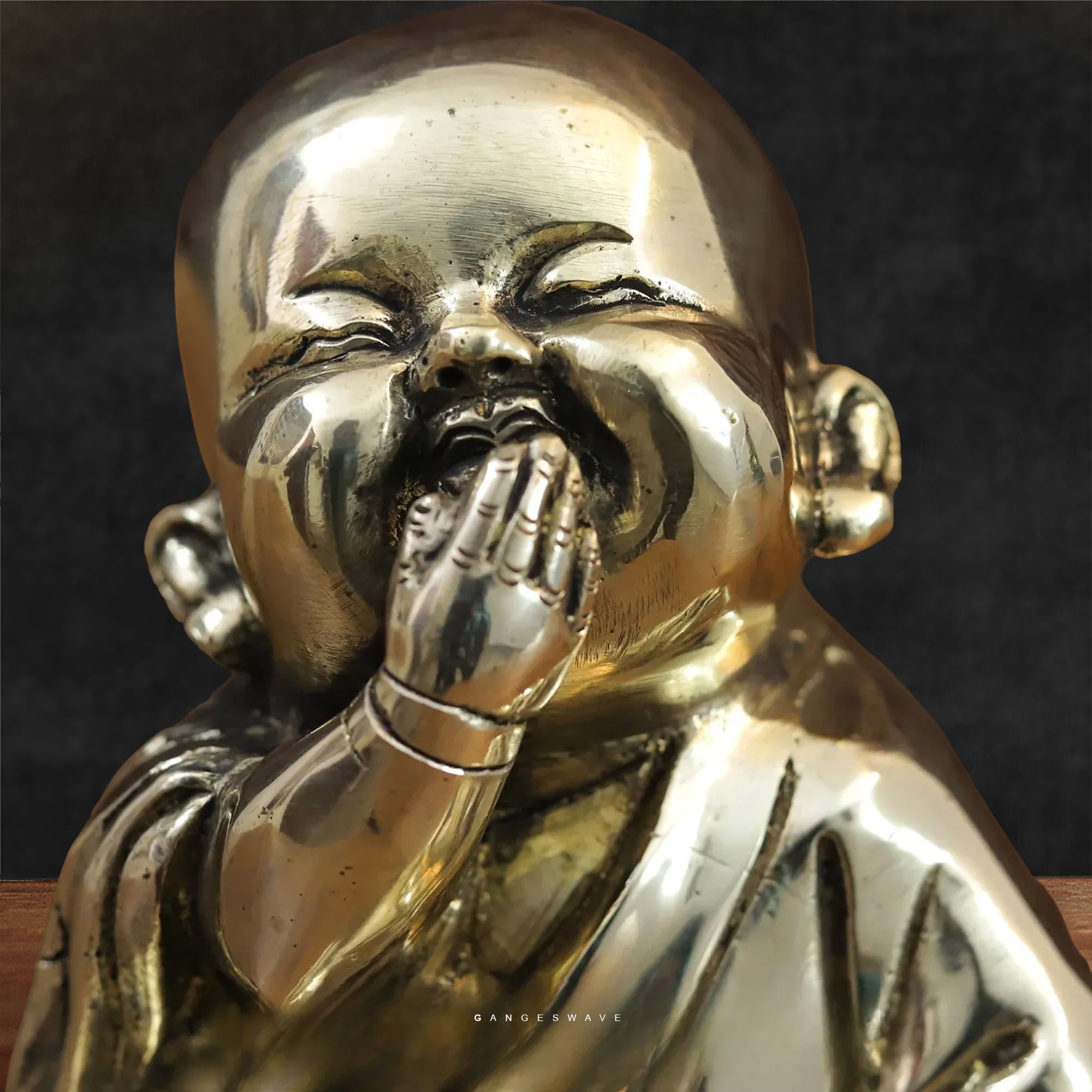Happy Monks Brass Decor - 5 inches - Image 5