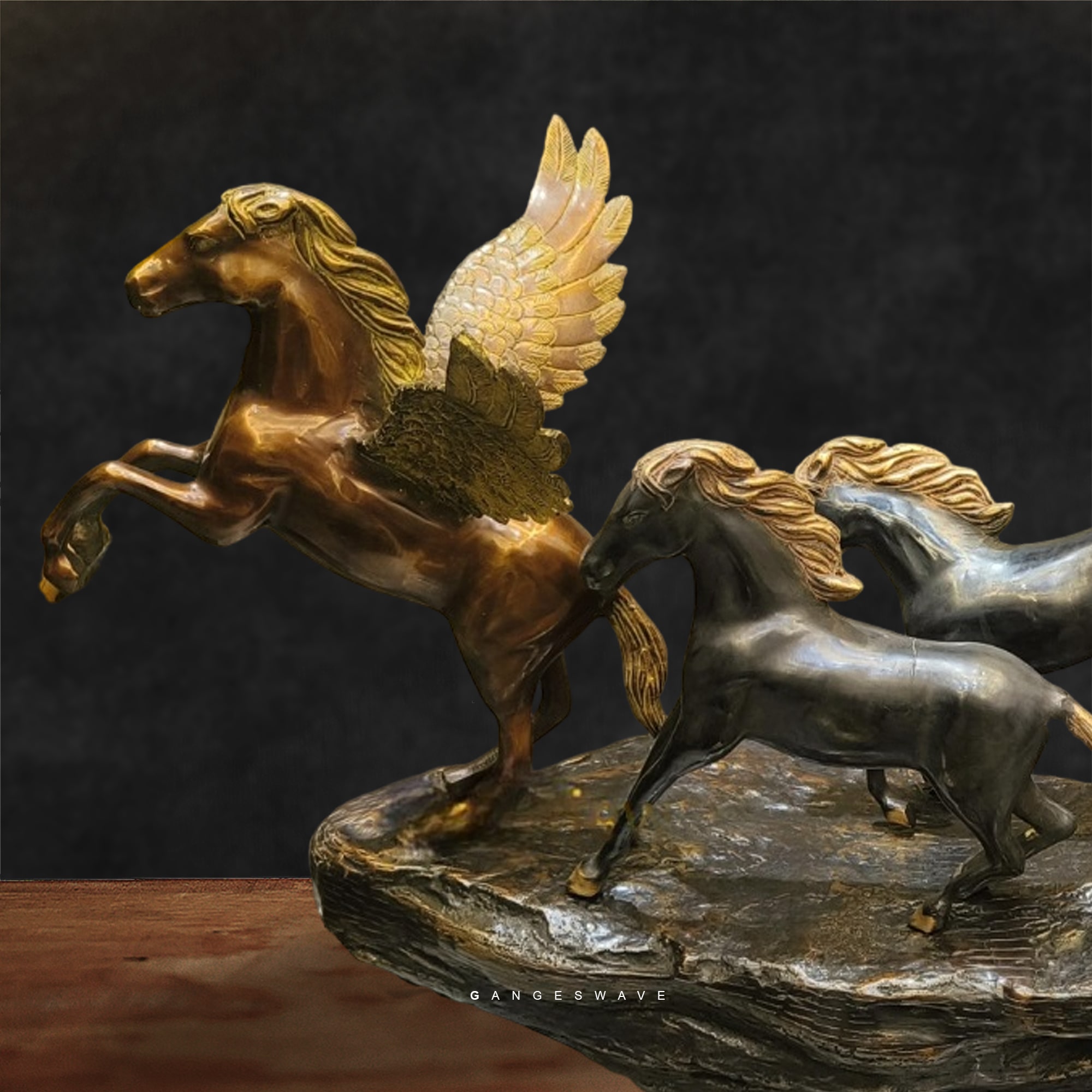 Artisanal Seven Horses Brass Decor - 58 inches - Buy exclusive