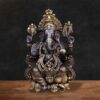 Antique Black Finish Brass Ganesh Statue