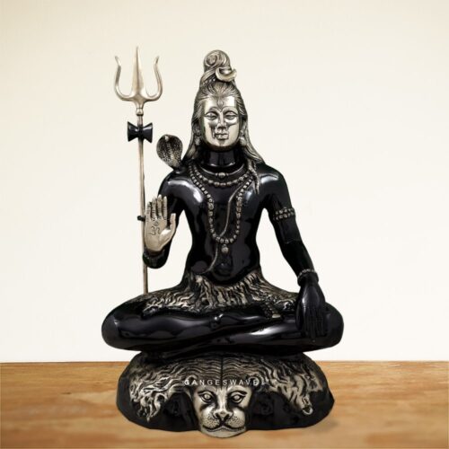 Antique Finished Black Shiva Statue