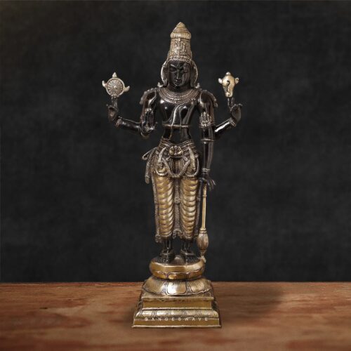 Black Vishnu Brass Statue