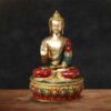 Brass Buddha Statue on Pedestal