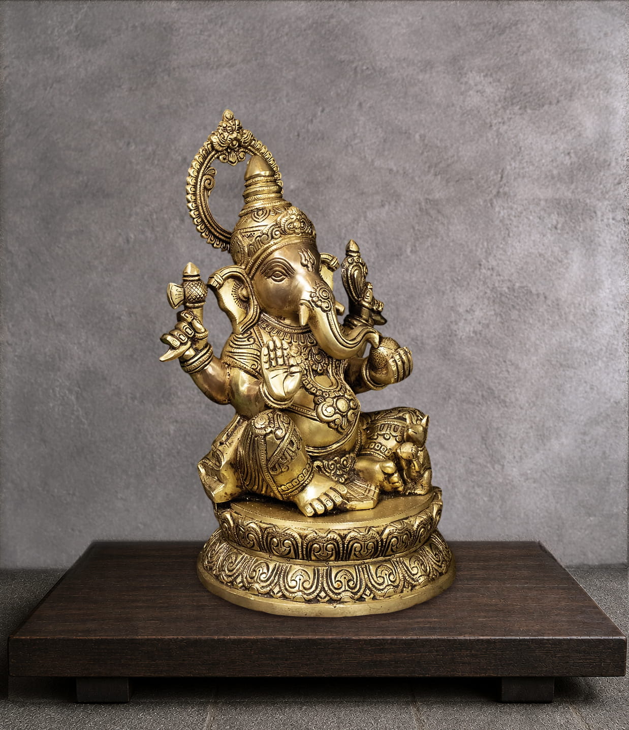 Superfine Ganesh Brass Murti - 14 inches - Image 3