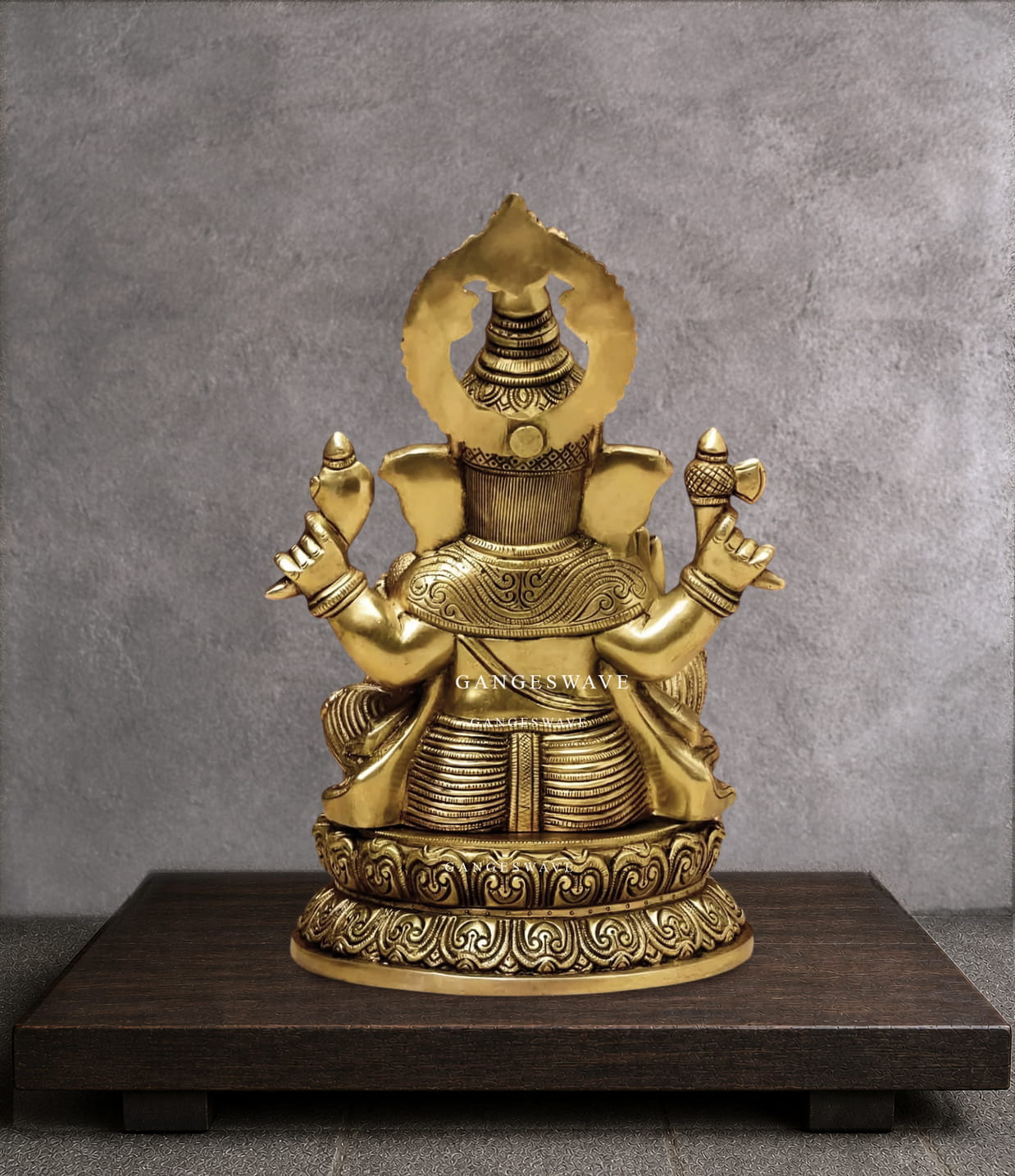 Superfine Ganesh Brass Murti - 14 inches - Image 4