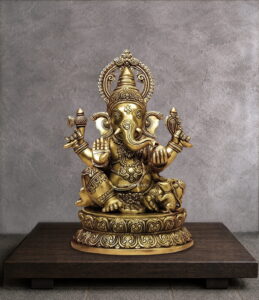 Superfine Ganesh Brass Murti - 14 inches