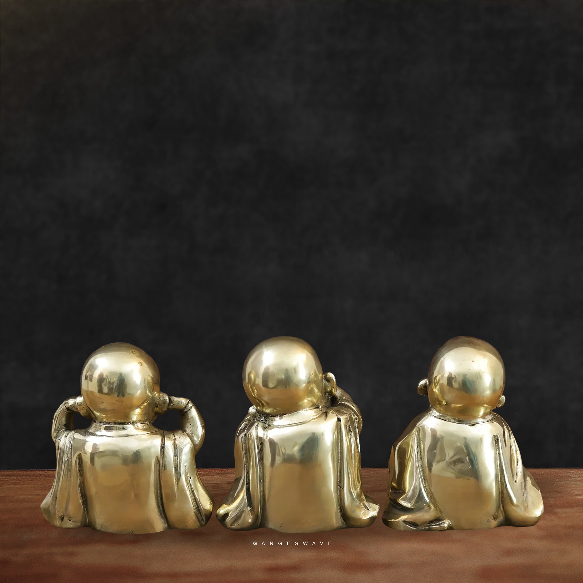 Happy Monks Brass Decor - 5 inches - Image 2