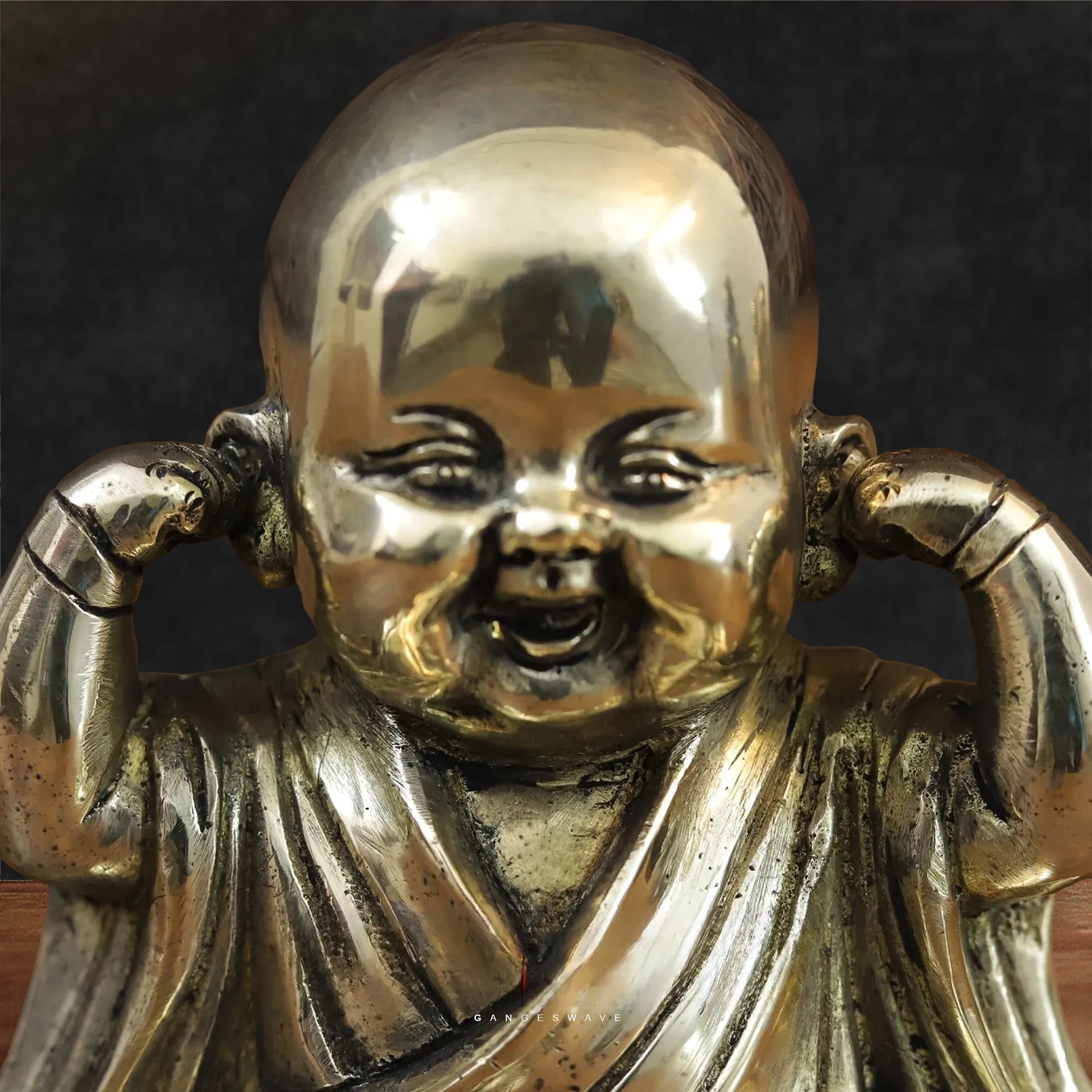 Happy Monks Brass Decor - 5 inches - Image 4